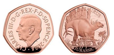 50 pence (Stégosaure)