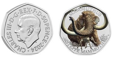 50 pence (mammouth des steppes - couleur)