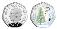 50 pence (couleur bonhomme de neige)