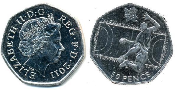 50 pence (Jeux Olympiques de Londres 2012 - Handball)