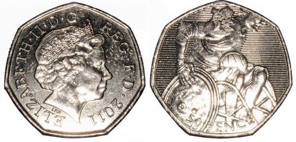 50 pence (Jeux Olympiques de Londres 2012 - Paralympiques - Rugby en fauteuil roulant)