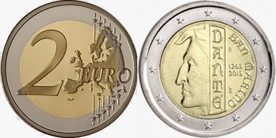 2 euro (750e anniversaire de la naissance de Dante Alighieri)