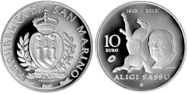 10 euro (100e anniversaire de la naissance d'Aligi Sassu)