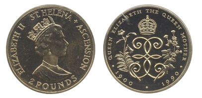 2 pounds (90e anniversaire de la naissance de la Reine Mère)