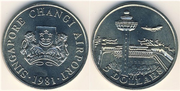 5 dollars (Aéroport de Changi)