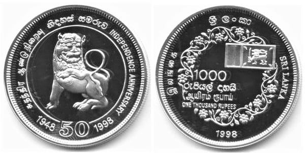 1.000 rupees (50 ans d'indépendance)