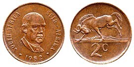 2 cents (Balthazar J. Vorster - AFRIQUE DU SUD - SUID-AFRIKA)