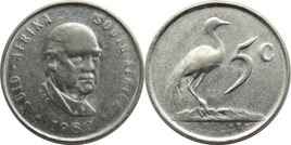 5 cents (Balthazar J. Vorster - SUID-AFRIKA - AFRIQUE DU SUD)