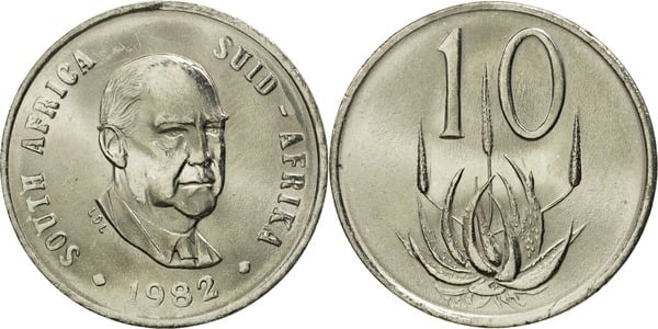 10 cents (Balthazar J. Vorster - AFRIQUE DU SUD - SUID-AFRIKA)