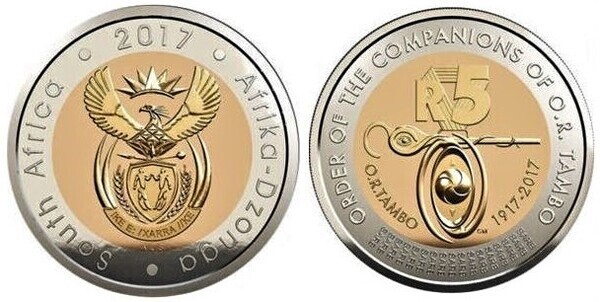 5 rand (100e anniversaire de l'Ordre des Compagnons d'O.R. Tambo)