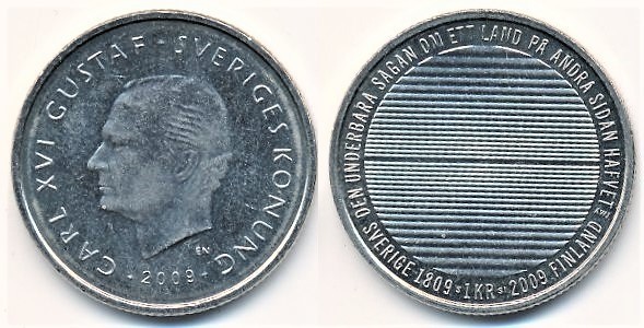 1 krona (200e anniversaire de la guerre russo-suédoise - Séparation de la Finlande)