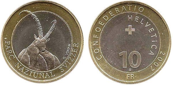 10 francs (Chèvre des Alpes)