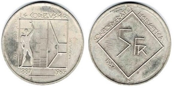 5 francs (100e anniversaire de la naissance de Le Corbusier)