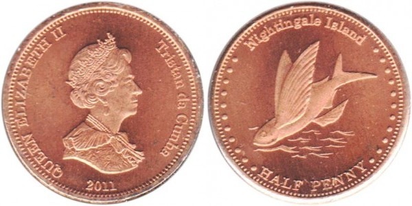 1/2 pence (Poisson volant - Île de Nightingale)