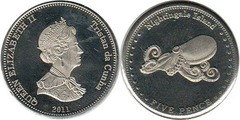 5 pence (Pieuvre - Île de Nightingale)