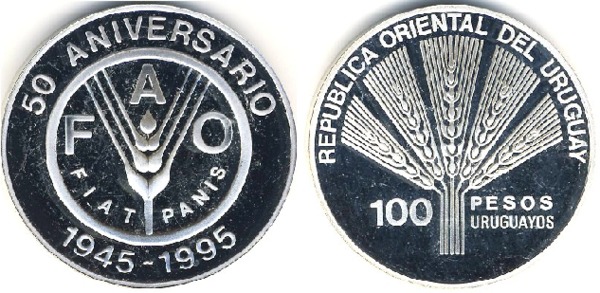 100 pesos (50e anniversaire de la FAO)