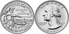 1/4 dollar (George Washington - Traversée du fleuve Delaware)