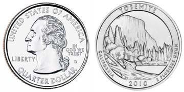 1/4 dollar (America The Beautiful - Parc national de Yosemite, Californie)