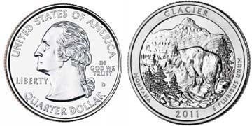 1/4 dollar (America The Beautiful - Parc national des Glaciers)