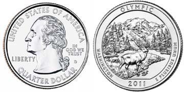 1/4 dollar (America The Beautiful - Parc national olympique, Washington)