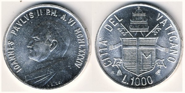 1.000 liras (Jean-Paul II)