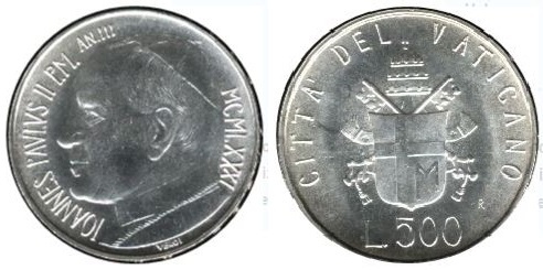 500 liras (Jean-Paul II)