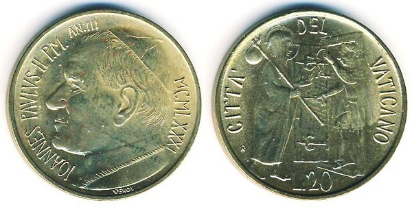 20 liras (Jean-Paul II)