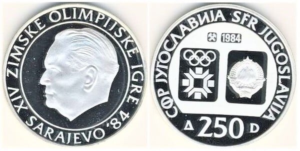 250 dinara (XIVe Jeux olympiques d'hiver - Sarajevo 1984)