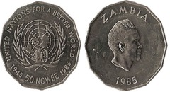 50 ngwee (40 Aniversario de la ONU)