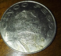 Photo 2 Pièce de monnaie non identifiée: 5 Pesos Mejico km 472