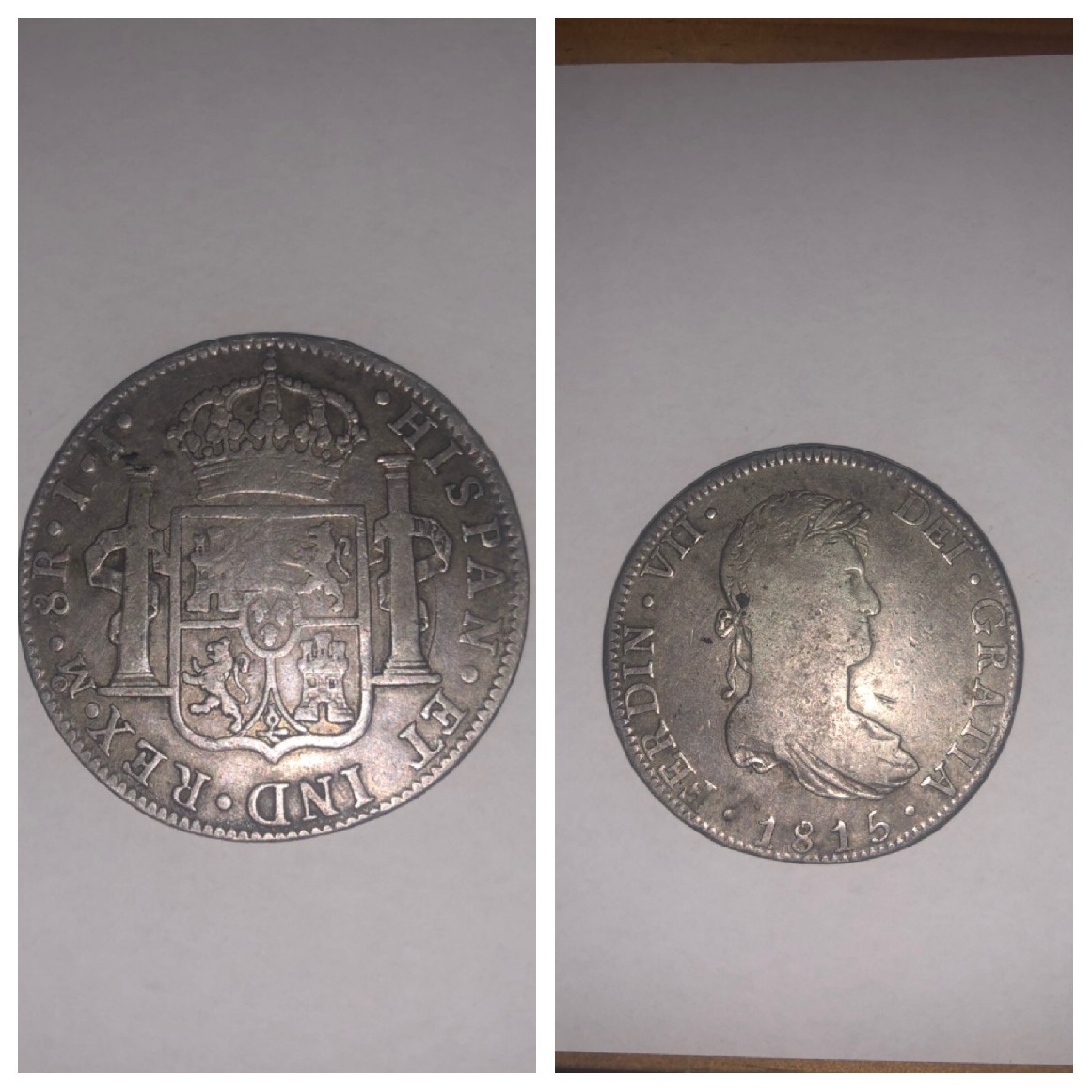 Photo 1 Pièce de monnaie non identifiée: 8 reales Alfonso vii 1815