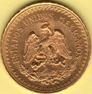 Photo 2 Pièce de monnaie non identifiée: Dos y Medio Pesos 1945 Oro- Estados Unidos Mexicanos