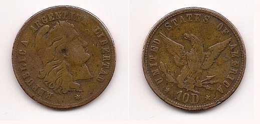 Photo 1 Pièce de monnaie non identifiée: Moneda Con doble nacionalidad Argentina-EUA