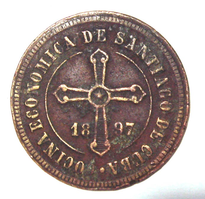 Photo 1 Pièce de monnaie non identifiée: Saludos, moneda cubana del 1897, de un centavo....