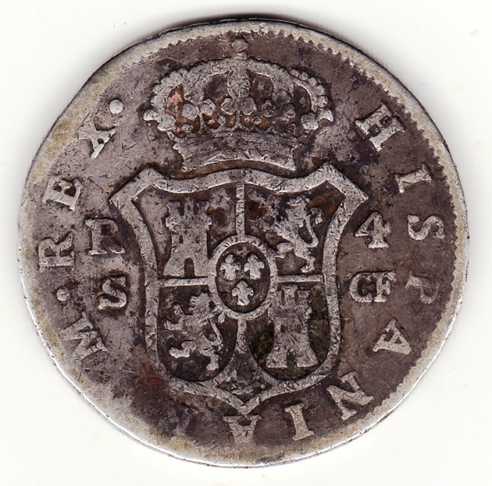 Photo 2 Pièce de monnaie non identifiée: 4 reales de Sevilla