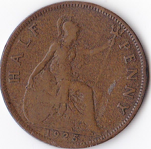 Photo 2 Pièce de monnaie non identifiée: Medio penique inglés