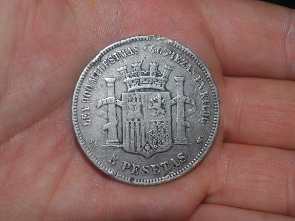Photo 2 Pièce de monnaie non identifiée: moneda 1870 5 pesetas