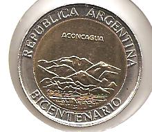 Photo 1 Pièce de monnaie non identifiée: Argentina 1 peso 2010 Bicentenario 1810-2010