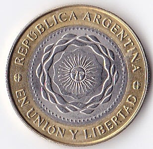 Photo 1 Pièce de monnaie non identifiée: Peso argentino