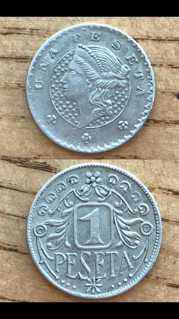 Photo 1 Pièce de monnaie non identifiée: Moneda de 1 Peseta