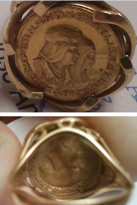 Photo 1 Pièce de monnaie non identifiée: Ayuda alguien me puede decir que moneda de oro con anillo