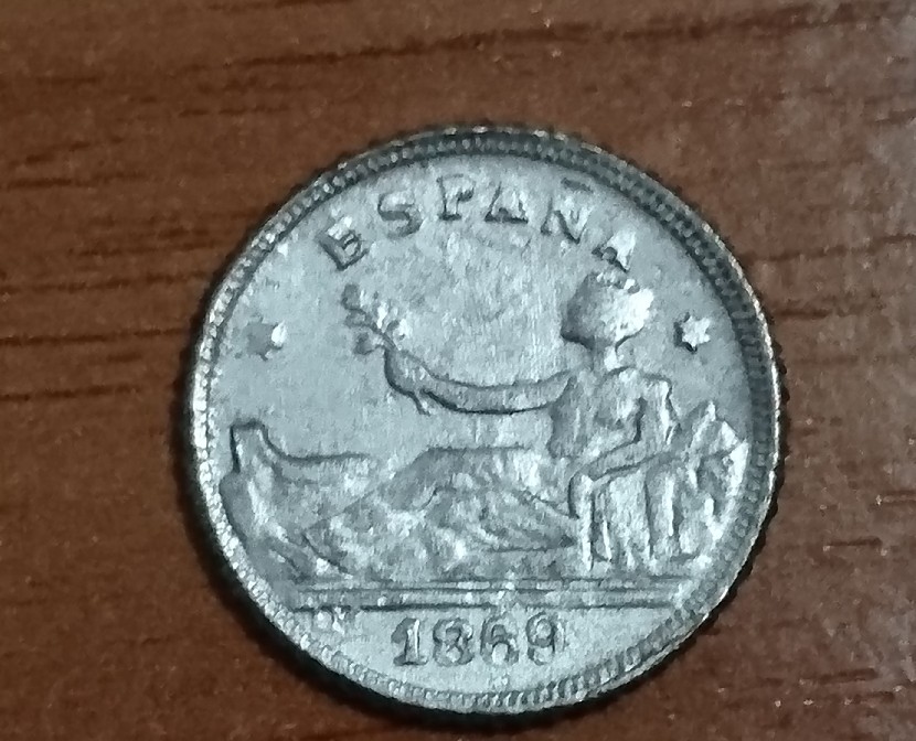 Photo 2 Pièce de monnaie non identifiée: 20 céntimos de 1869