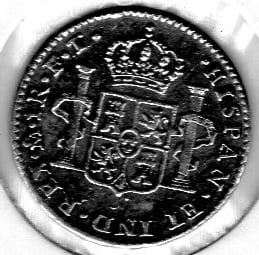 Photo 2 Pièce de monnaie non identifiée: moneda de CAROLUS IIII