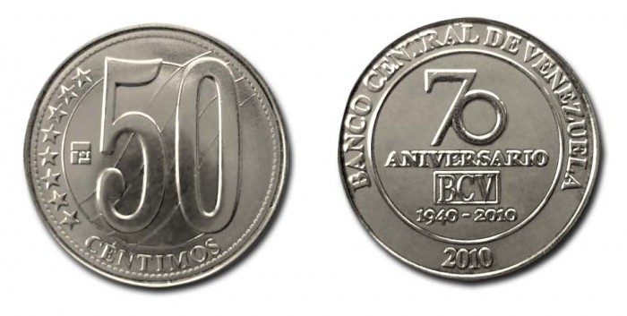 Photo 1 Pièce de monnaie non identifiée: Moneda 70 aniversaro Banco central de Venezuela
