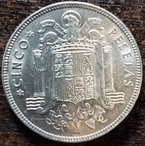 Photo 2 Pièce de monnaie non identifiée: Moneda de 5 Ptas. 1949