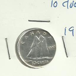 Photo 1 Pièce de monnaie non identifiée: Canada 10 Ctvos. de 1943