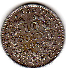 Photo 2 Pièce de monnaie non identifiée: ESTADOS PAPALES