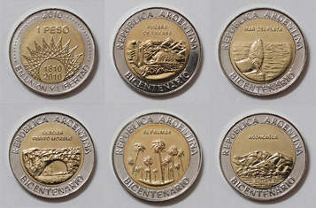 Photo 1 Pièce de monnaie non identifiée: monedas conmemorativas   argentina  1  peso  2010