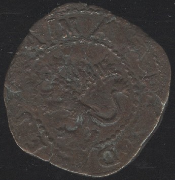 Photo 2 Pièce de monnaie non identifiée: Moneda 2 maravedis? En castellano en lugar de latin?