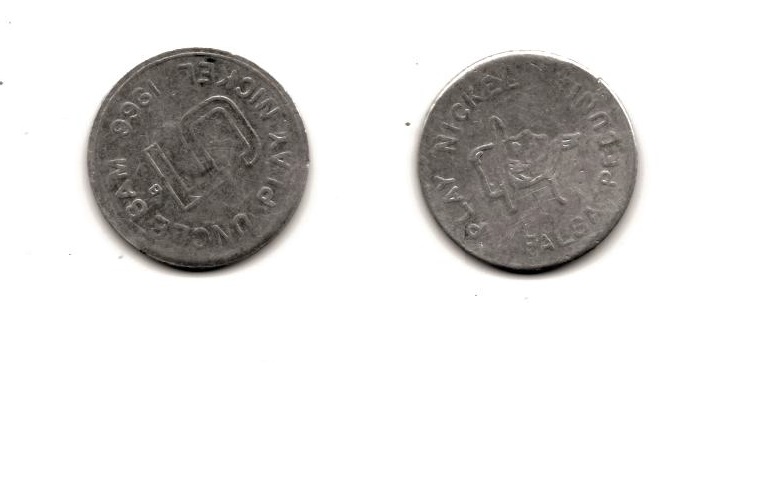 Photo 1 Pièce de monnaie non identifiée: me podrian apoyar a identificar esta ficha (token): metal, país, etc.